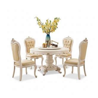 Esszimmer Set Luxus Esstisch und 4 Stühle klassische Möbel 5 Stück neu