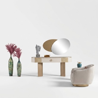 Esszimmer-Set mit Konsolentisch, Spiegel und elegantem Sessel