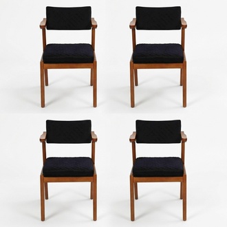 Esszimmer Stuhl Modern Holz Möbel 4x Stühle Schwarz Luxus Design Einrichtung