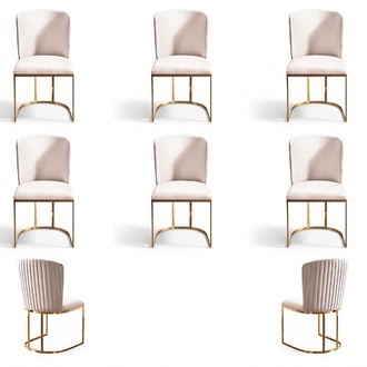 Esszimmerstuhl Designer Stühle Neu Set 6x Stoff Massivholz Stuhl