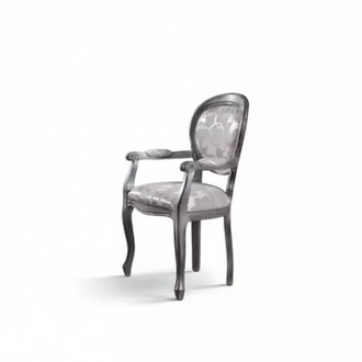 Esszimmerstuhl Stuhl Esszimmer Luxus Sitzer Stühle Holz Stoff Silber