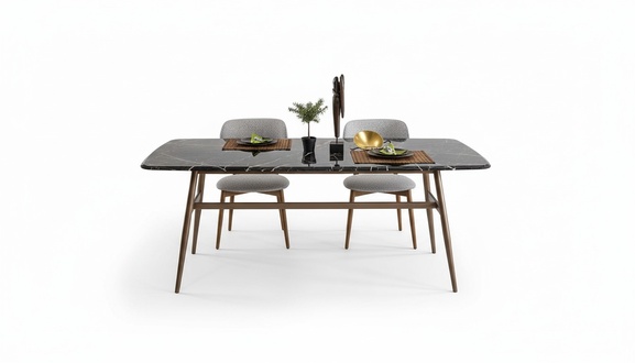 Esszimmertisch Esstisch Tisch Essecke Marmor Schwarz Esszimmer Design