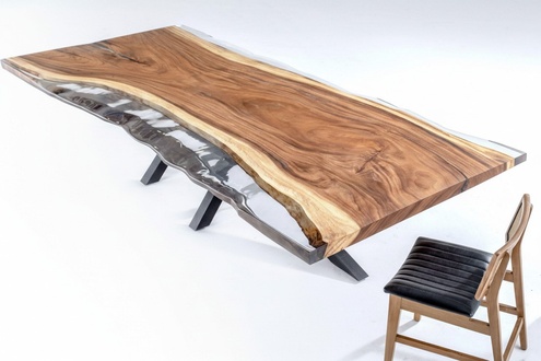 Esszimmertisch Esstisch Konferenztische Epoxidharz Tisch Holz Braun
