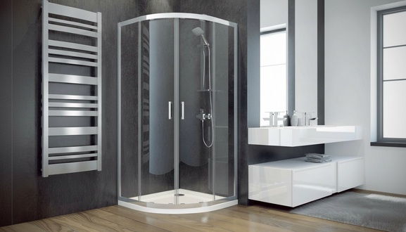 Exclusive Duschkabine Viertelkreis Eckdusche Duschabtrennung Glas