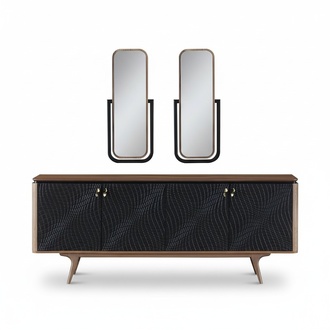 Exclusive Esszimmer Set Besteht aus 3tlg. Modern Anrichte und 2x Spiegel