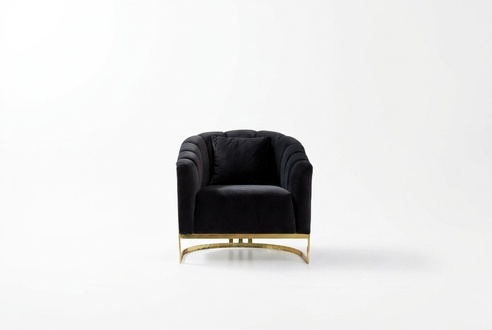 Exclusive Sessel Luxus Schwarzer Elemente Edelstahl Longe Club Möbel