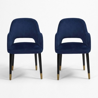 Exklusive 2x Blaue Moderne Stühle Küchenmöbel Designer Holzgestell Möbel