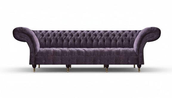Exklusive Chesterfield Möbel Lila Wohnzimmer Viersitzer Polstercouchen