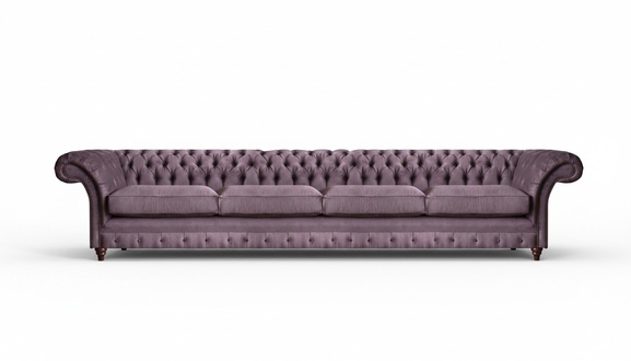 Exklusiver Chesterfield Lila Viersitzer Polstercouchen Edle Sitzmöbel