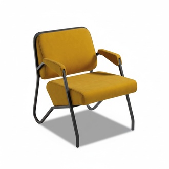 Exklusiver Gelber Einsitzer Wohnzimmer Polstersessel Designer Stoffmöbel
