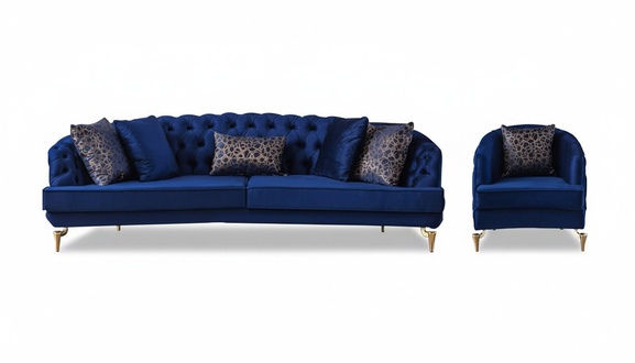 Chesterfield Sofa Set Designer Viersitzer 1-Sitzer 2tlg
