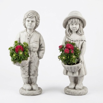 Figur Blumenkübel Pflanz Kübel Dekoration Figur Blumentöpfe Garten Vasen