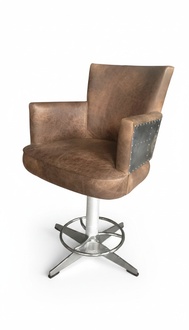 Friseurstuhl Vintage – Drehbar, Sessel mit Fußstütze & Komfort
