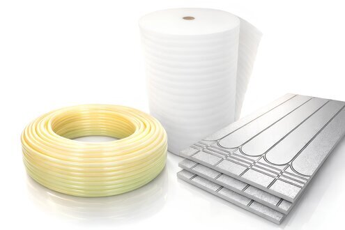 Fußbodenheizung Komplettset XPS-Dämmplatten Heizrohr Trittschalldämmung