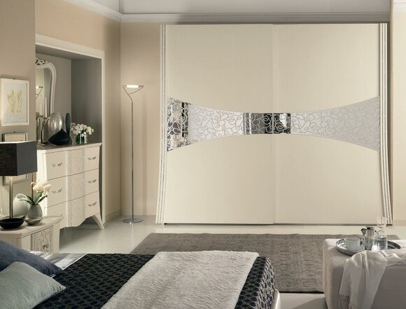 Kleiderschrank Mit Schwebetüren Schlafzimmer Holz Schrank Schränke Neu Spiegel