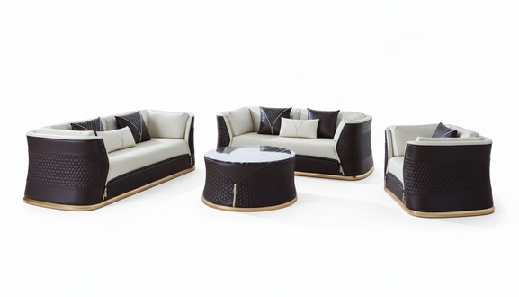 Garnitur 321 Sitzer Couchtisch 2x Beistelltisch Wohnlandschaft Sofa Couch 6tlg