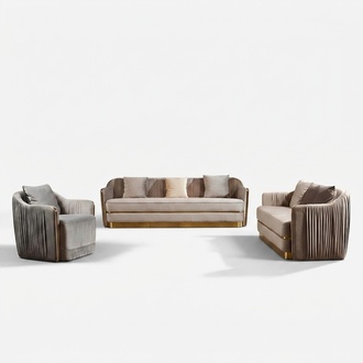 Garnitur Couch Polster Leder Sofa Couchen Polster Sitz 3+2 Designer
