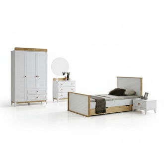 Garnitur Kinderbett Kindermöbel Kinderzimmer Bett Holz Set Schlafzimmer 4tlg