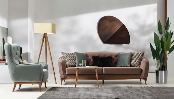 Garnitur Sofagarnitur Luxus Sofa 4+1 Sitz Gruppe Wohnzimmer Stoff Design Möbel