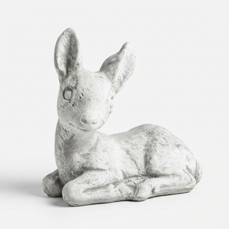 Garten Dekoration Bambi Terrasse Stein Figuren Figur Deko Statue Skulptur