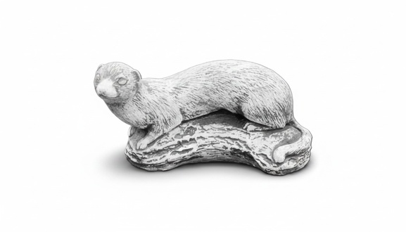 Garten Dekoration Frettchen Terrasse Stein Figuren Figur Statue Skulptur