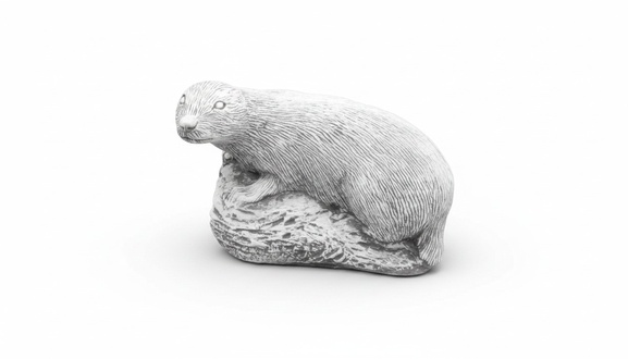 Garten Dekoration Frettchen Terrasse Stein Figuren Figur Statue Skulptur