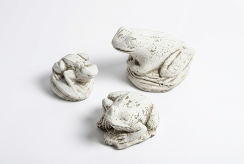 Garten Dekoration Frosch Terrasse Stein Figuren Figur Deko Statue Skulptur