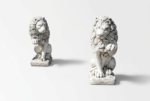 Garten Dekoration Löwe Statue Skulptur Figuren Skulpturen Designer Figur