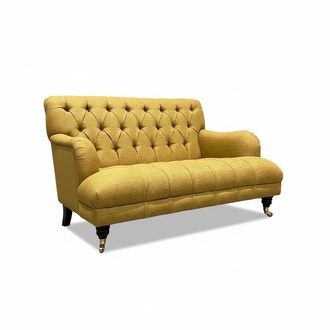 Gelb Chesterfield Sofa Polster Garnitur 1,5 Sitz Sofas Klassisch Einsitzer