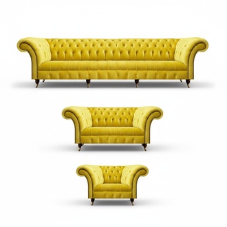 Gelbe Chesterfield Sofas Luxus Couchgarnitur Wohnzimmer Moderne Möbel