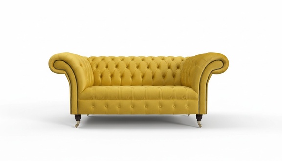 Gelbe Designer Sofa Couch Polster XXL 2 Sitzer Big Sofas Couchen Textil