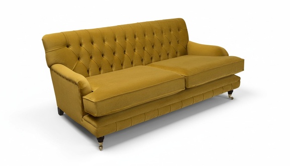 Gelbe Designer Sofa Couch Polster XXL 3 Sitzer Big Sofas Couchen Leder