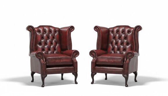 Echter Chesterfield Ohrensessel Sessel Couch Sofa Polster 100% Leder Sofort