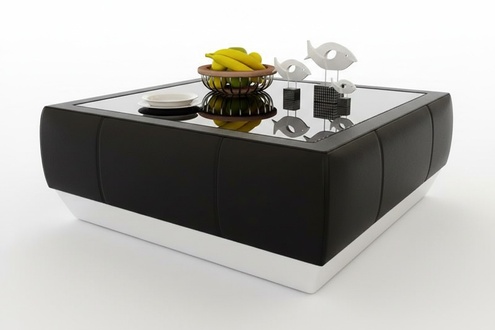 Gepolsterte Sofa Tische Schwarzer Couchtisch Glastisch Beistell Moderner Tisch