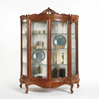 Glasschrank Vitrine Anrichte Möbel Holzschrank Vitrinen Luxus Schrank Holz XXL