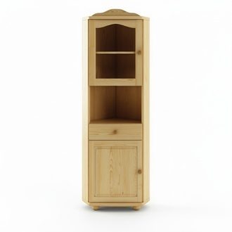 Eckschrank Glasvitrine Eckvitrine – Eckschrank aus echtem Holz Sofort