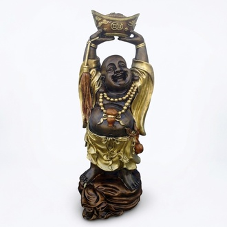Glücks Buddha Deko Figur Statue Skulptur 65 cm Figuren Statuen Skulpturen (B40)