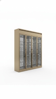 Goldener Edelstahl-Weinschrank im modernen Luxusstil