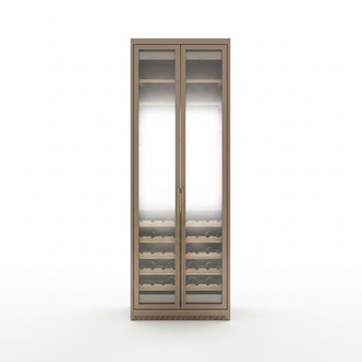 Goldener Weinschrank aus Edelstahl mit Dual-Zone Temperaturregelung