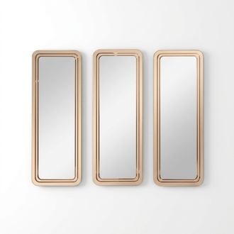 Goldenes Modernes Spiegel Set Wandspiegel Schminktisch Spiegeln 3tlg