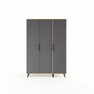 Grau Braun Modern Design Kleiderschrank Rechteckig Schlafzimmer Luxus