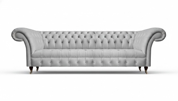 Grau Luxuriöse Chesterfield Sofa Viersitzer Couch Moderne Wohnzimmer