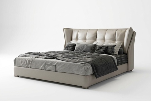 Grau Schlafzimmer Betten Polster Bett Chesterfield Italienische Möbel