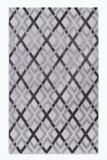 Grau-Schwarz Teppich Kurzflor Raute Design Wohnzimmer Arbeitszimmer Teppiche