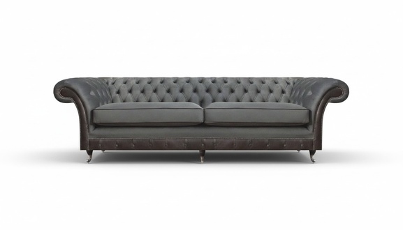 Grau Sofa Zweisitzer Couch Designer Polstermöbel Einrichtung Chesterfield