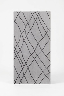 Grau Teppich Kunstteppich Kunstfaserteppich Kurzflor Schwarz Linien