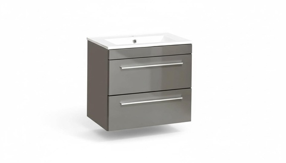 Graue Becken Waschtisch Unterschrank Hochwertige Waschbecken Badezimmer Neu 80cm