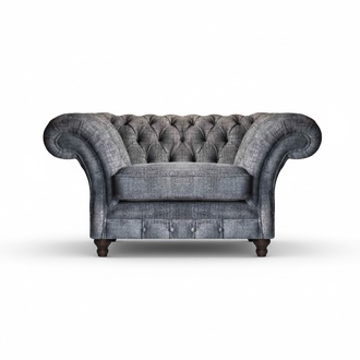 Grauer Chesterfield Sessel Exklusiver Lehnsessel Wohnzimmer Einrichtung