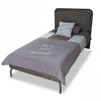 Graues Holzbett modern elegant für Schlafzimmer