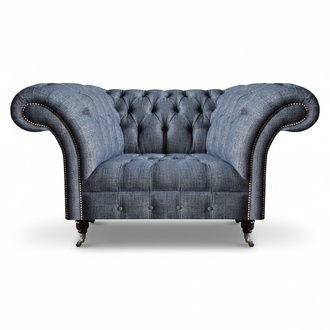 Graues Textilsofa Chesterfield Wohnzimmer Zweisitzer Einrichtungssofas